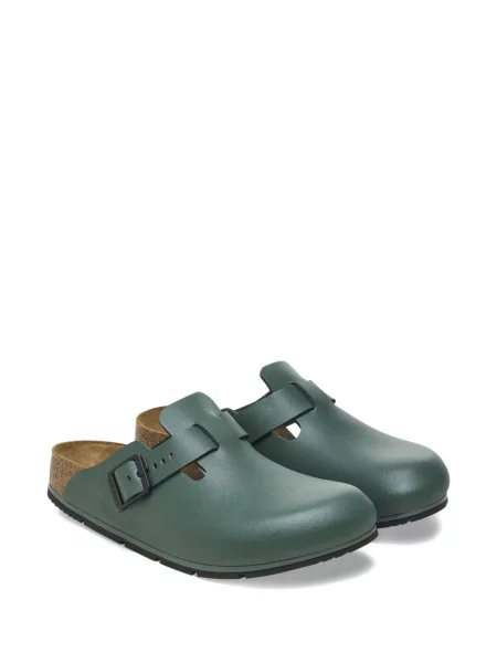 Papuci tip mules Birkenstock din piele verde