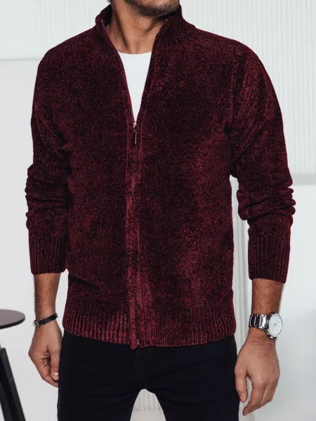 Sweter rozpinany bordowy Dstreet