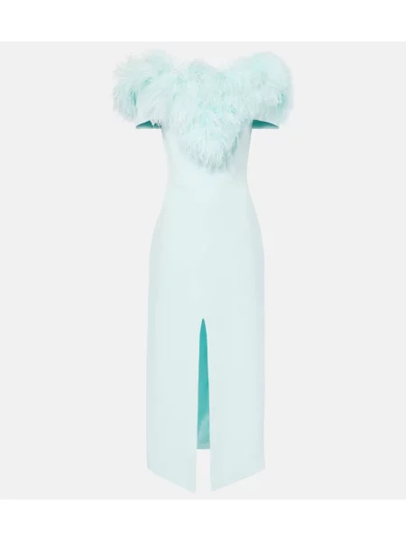 Sukienka midi David Koma do kolan garniturowa zielona