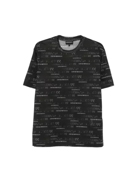 Koszulka Emporio Armani z nadrukiem niebieska