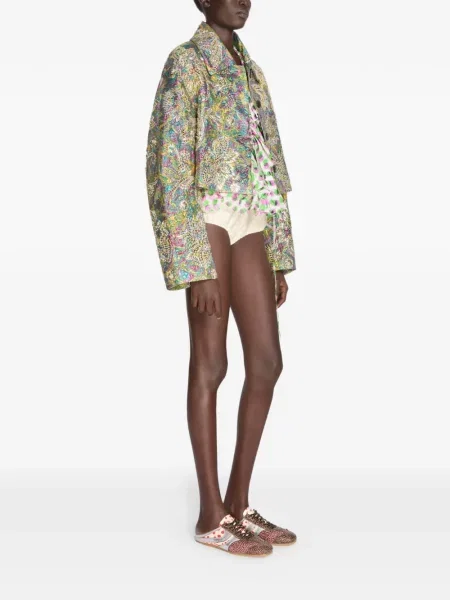 Geacă Dries Van Noten din jacard verde