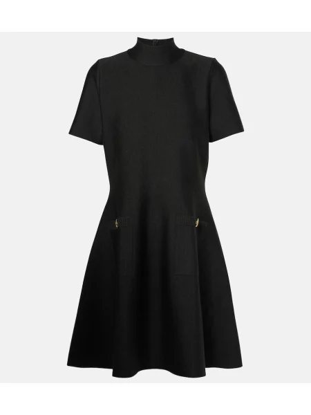 Volnena obleka Oscar De La Renta črna