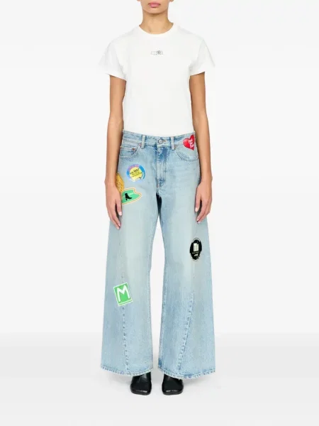 Široke traperice Mm6 Maison Margiela plava