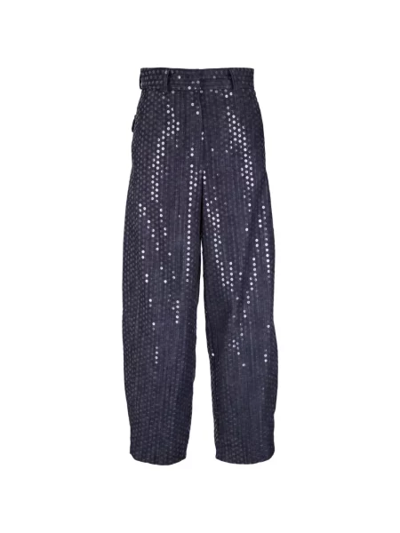 Pantaloni Odeeh cu paiete negru