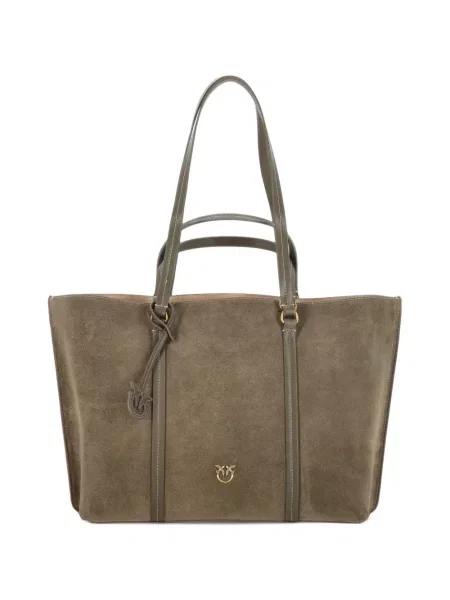 Geantă shopper Pinko din piele de căprioară maro