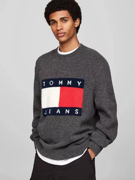 Меланжевий светр Tommy Jeans сірий