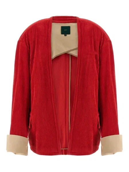 Geacă Jejia de catifea cord roșu