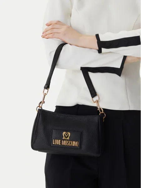 Love Moschino torebka skórzana czarna