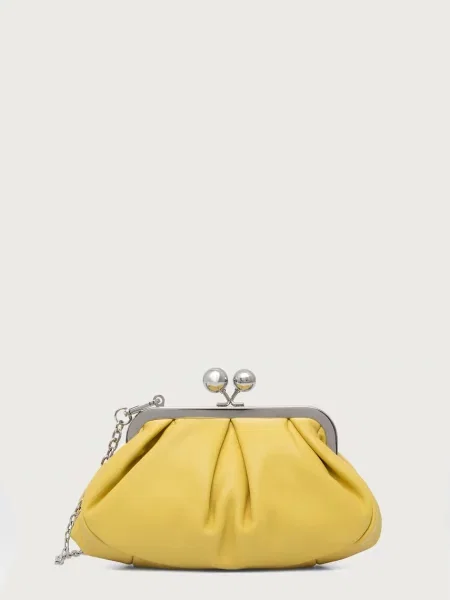 Weekend Max Mara μικρή τσάντα γυναικεία δερμάτινη PRATI κίτρινο