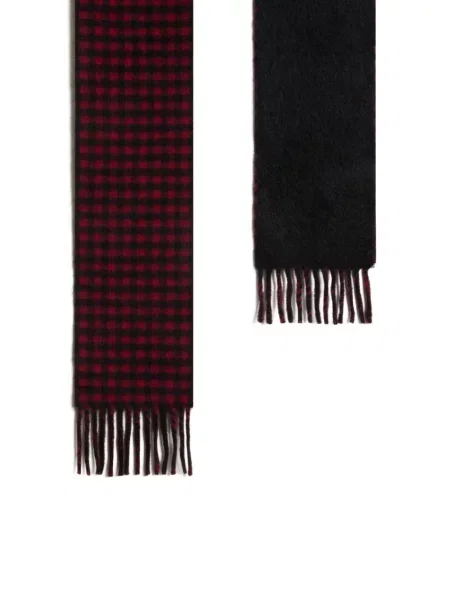 Кариран шал Woolrich с ресни черно