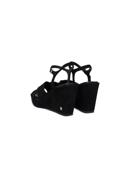 Sandále Tommy Hilfiger Suede Wrapped High Wedge čierna