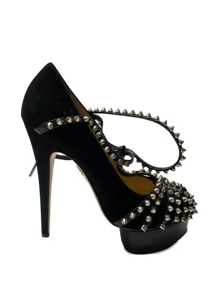 Pantofi cu toc Charlotte Olympia cu tepi negru