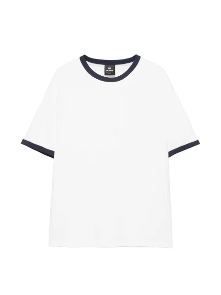 Pull&Bear Tricou albastru închis alb