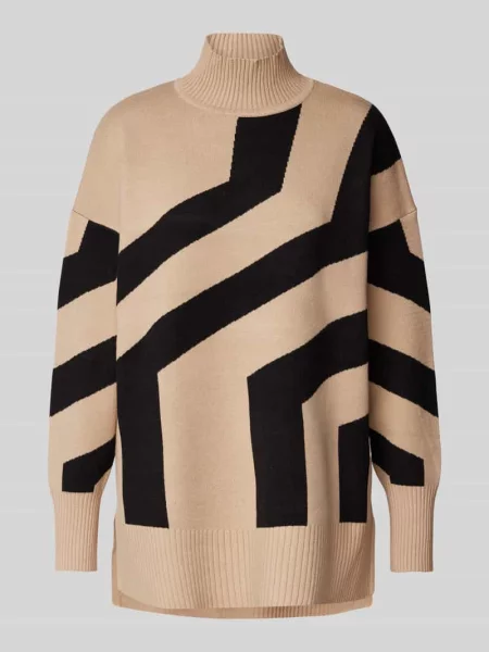 Sweter z dzianiny o kroju oversized ze stójką Apricot biały