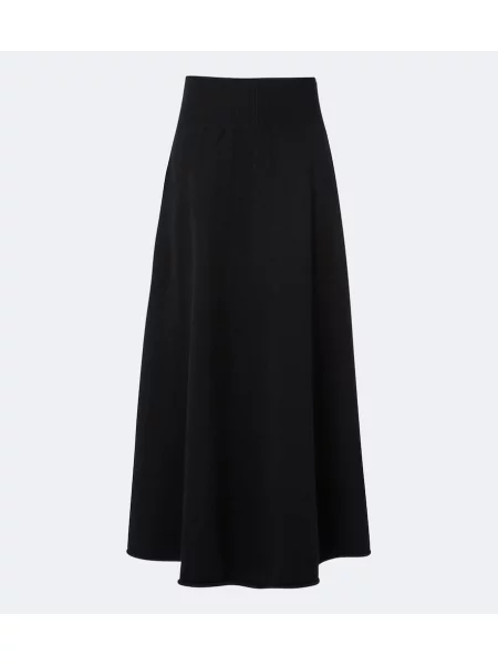 Fusta maxi Extreme Cashmere din cașmir negru