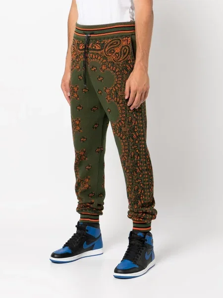 Pantaloni Amiri cu imagine cu model paisley verde