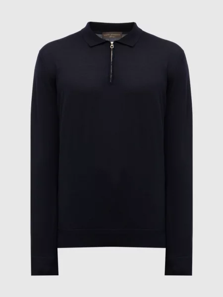 Поло з вовни Brett Johnson синє