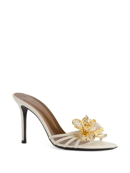 Papuci tip mules Giuseppe Zanotti de cristal alb