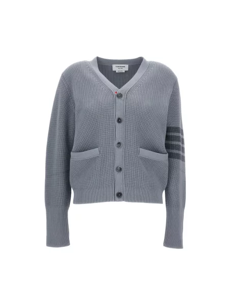 Kardigan Thom Browne z dekoltem w serek szary