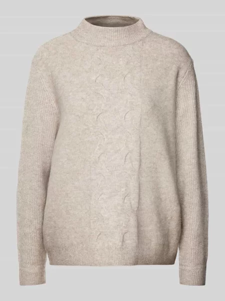 Sweter z dzianiny z prążkowanymi wykończeniami Street One