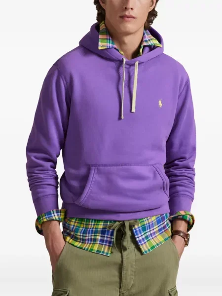 Chiloți Polo Ralph Lauren din țesătură twill cu autograf cu glugă albastru