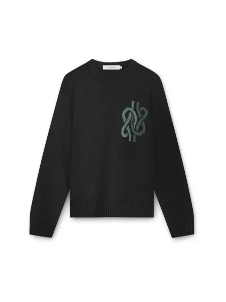 Filling Pieces sweter z dodatkiem wełny Knit Sweater Knot czarny