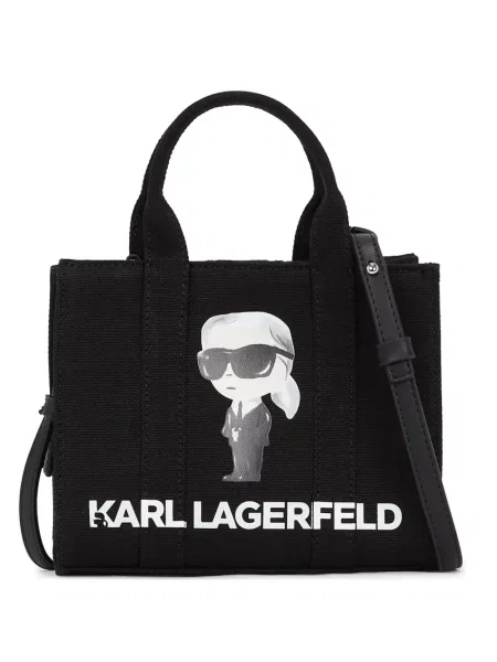 Geantă shopper Karl Lagerfeld din canvas negru
