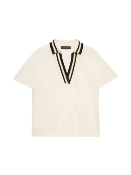 Lniane polo Elena Miro' klasyczne białe