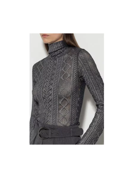 Golf Luisa Cerano koronkowy elegancki szary