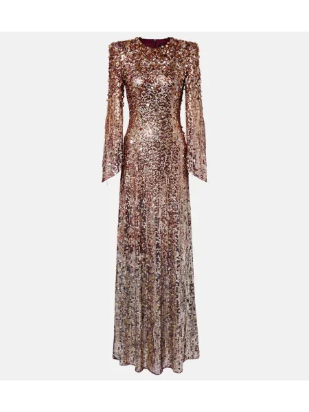 Rochie Jenny Packham cu franjuri maro