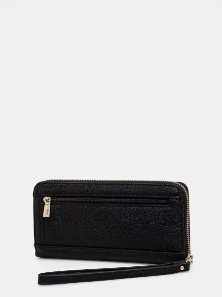 Lniany portfel Guess czarny