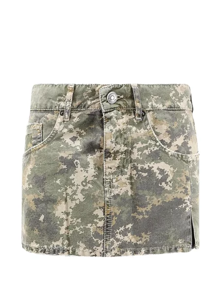 Fusta mini Numeri cu imagine cu model camuflaj verde