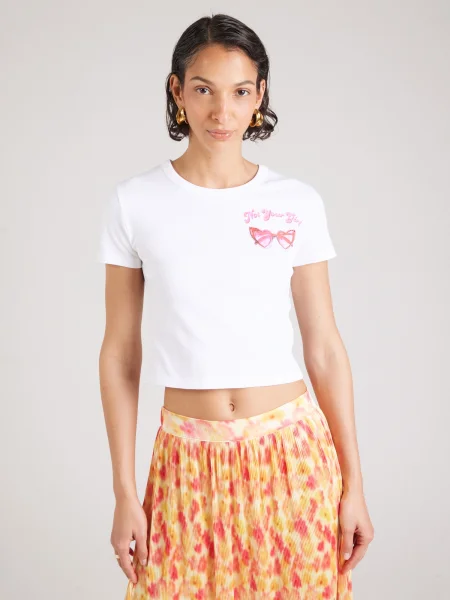 HUGO Majica Cropped Fit bela