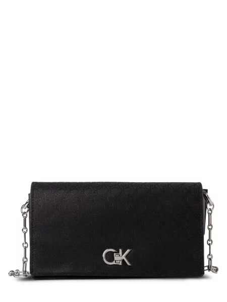 Mała torebka crossbody Calvin Klein skórzana czarna