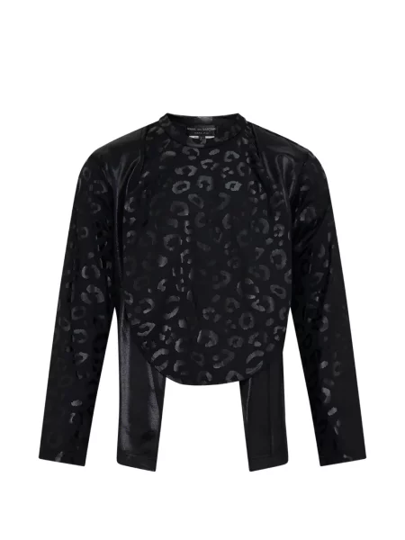 Tricou Comme Des Garcons Homme Plus cu imagine cu model leopard negru