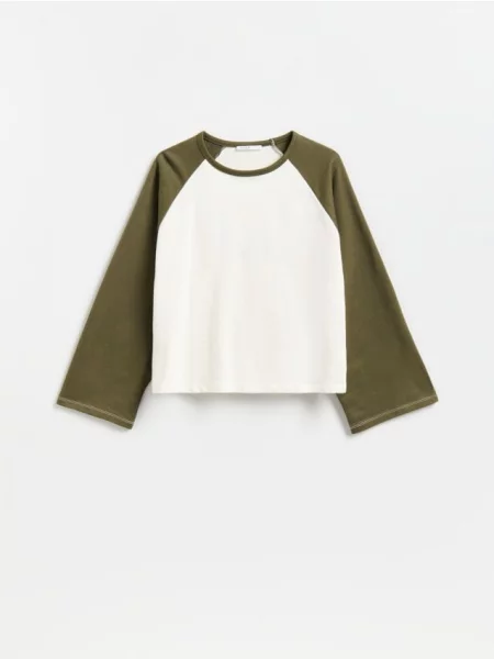 Reserved LADIES` JOGGING TOP verde-prăfuit verde