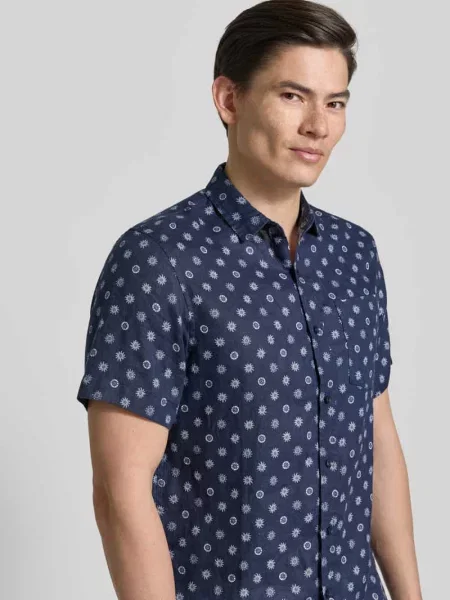 Koszula lniana o kroju regular fit z brustaszą Scotch & Soda