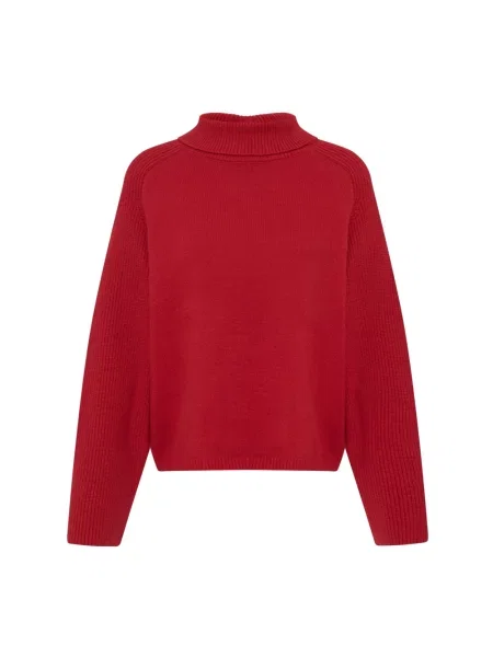 Sweter z golfem Ichi do golfa czerwony