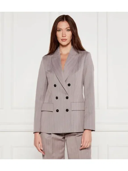 Marc Cain Sacou | Oversize fit cu adaos de lână bej