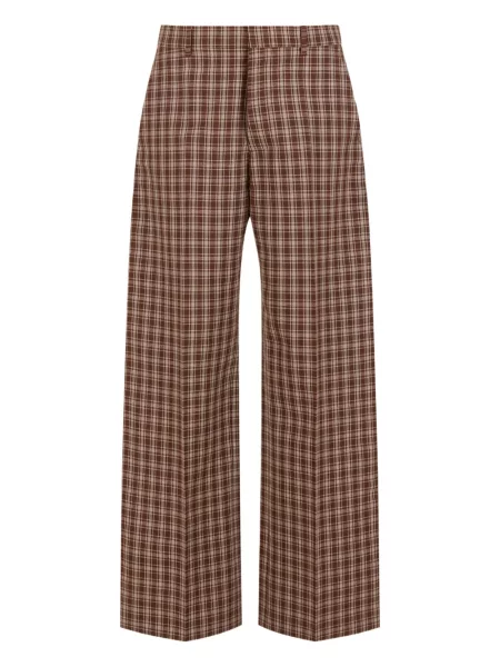 Pantaloni Marni în carouri maro