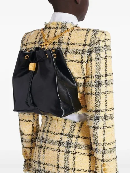 Geanta de piele Balmain din piele negru