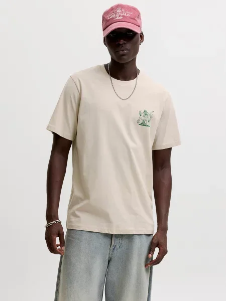 JACK & JONES Tričko JJBrewy / zelená béžová