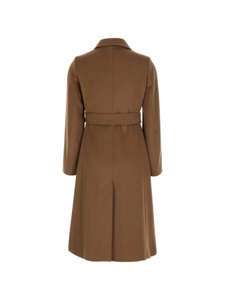 Cu centură palton Max Mara de lână maro