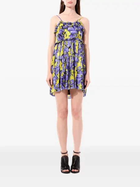 Rochie Balenciaga cu model floral cu imagine violet