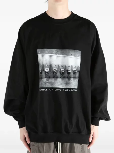 Графичен тениска Rick Owens Drkshdw с кръгло деколте черно