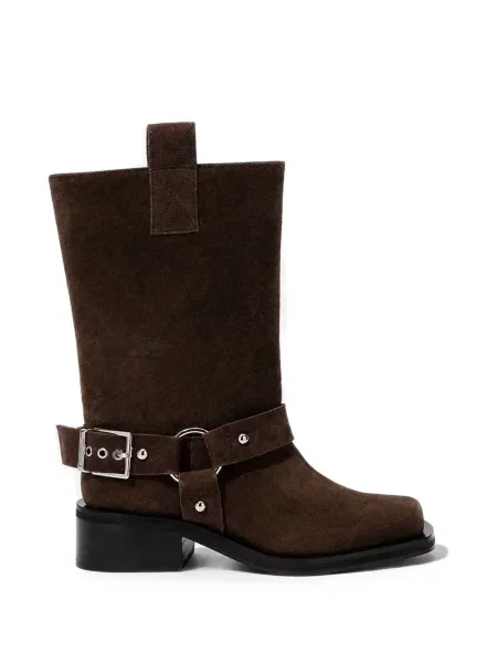 Botine Ganni din piele de căprioară maro