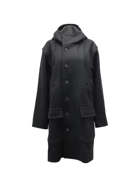 Geacă parka Sandro de lână cu glugă negru