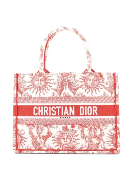 Haftowana torebka Christian Dior Pre-owned płócienna pomarańczowa