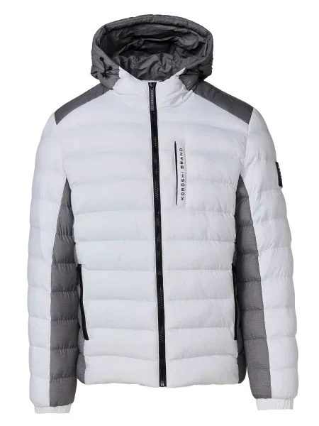 KOROSHI Zimska jakna temno siva / off-bela bela