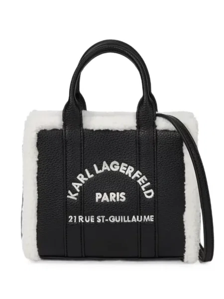 Geantă shopper Karl Lagerfeld din piele de oaie negru